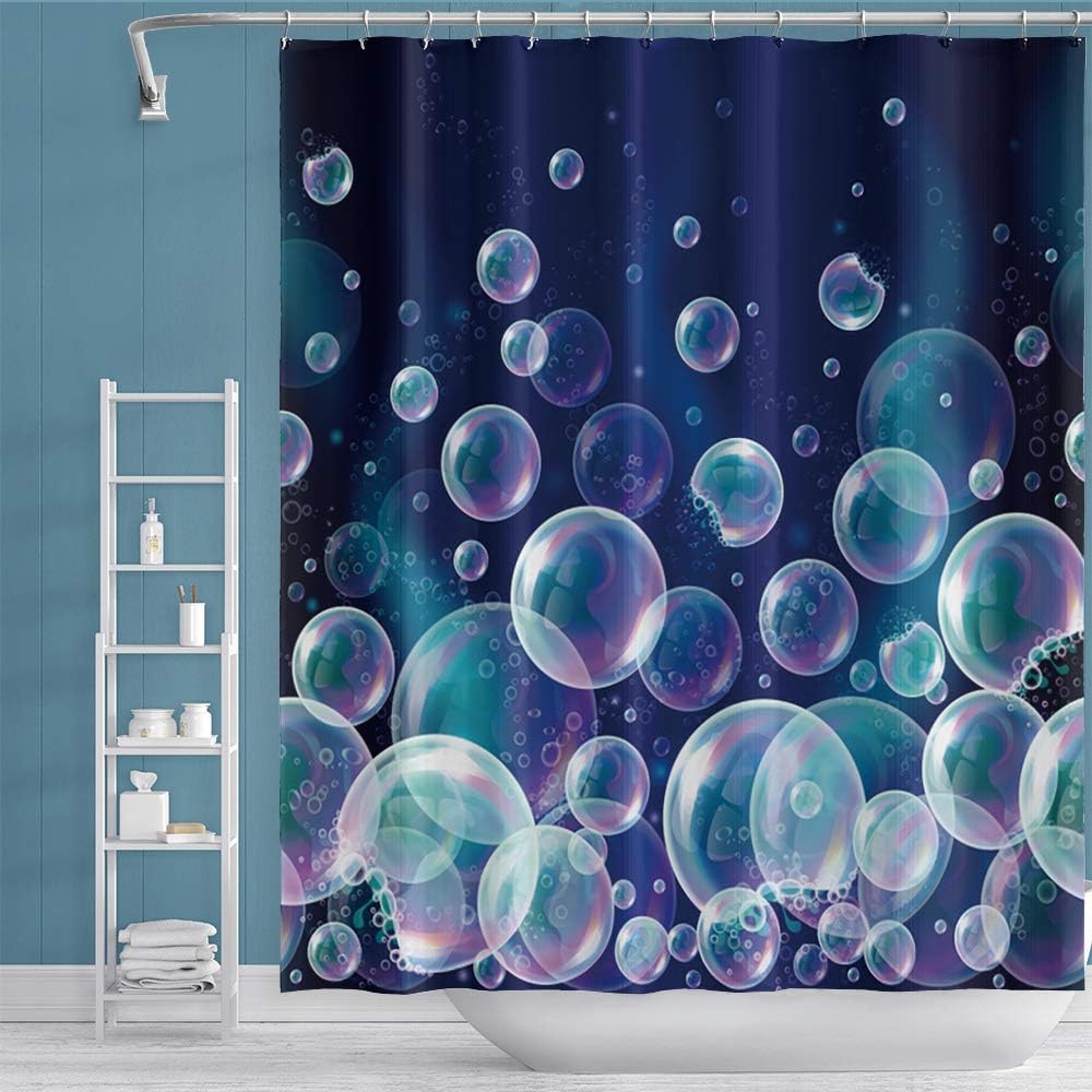 OERJU 65x72inch Colorful Bubbles Shower Curtain Dreamy