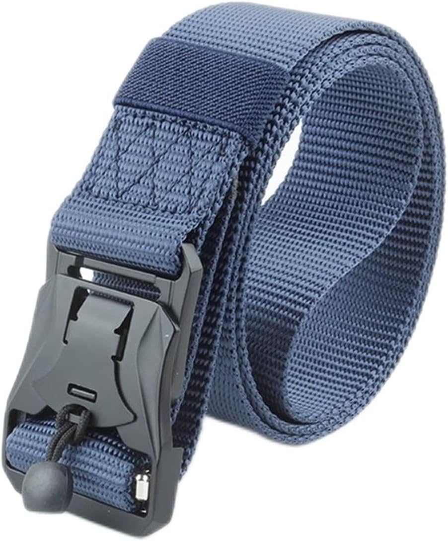 Men Alloy Magnetic Buckle Nylon Tactical Belt Outdoor Leisure All-Match Versatile Quick Release 1Pcs