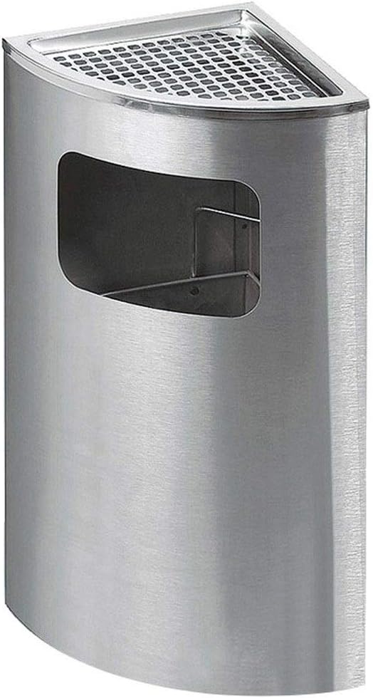 Waste Bins,Outdoor Ashtray Indoor and Outdoor Trash Cans Stainless Steel Trash Can, Trash Can with Ashtray, Fan S(Black) Outdoor Recyclibin/Black/a