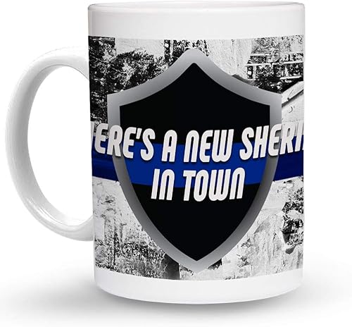 Makoroni  Hay un nuevo sheriff en la ciudad policía policías  11 oz. Taza de café única.