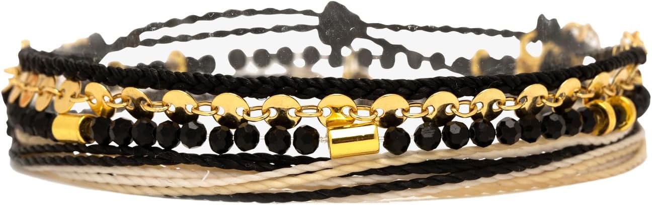 Pura VidaBracelet Midnight Bracelet Stack, 3 Stackable Bracelets for Women