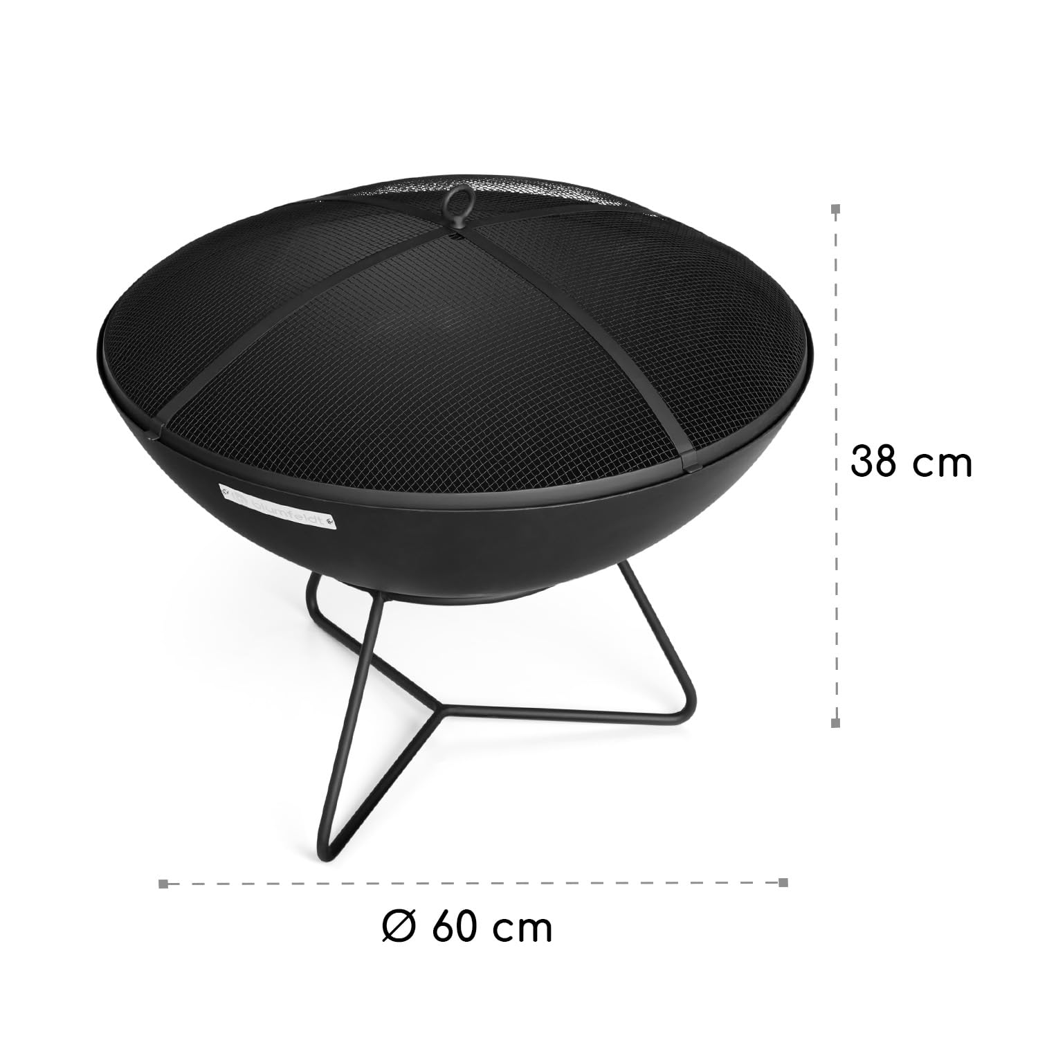 Blumfeldt Orbit - 3w1 stalowe palenisko: Palenisko, grill i stół ogrodowy w jednym, Ø 60 cm, 4-stopniowo regulowany ruszt z solidnej stali: Ø 40 cm, z siatką iskrochronną, czarne