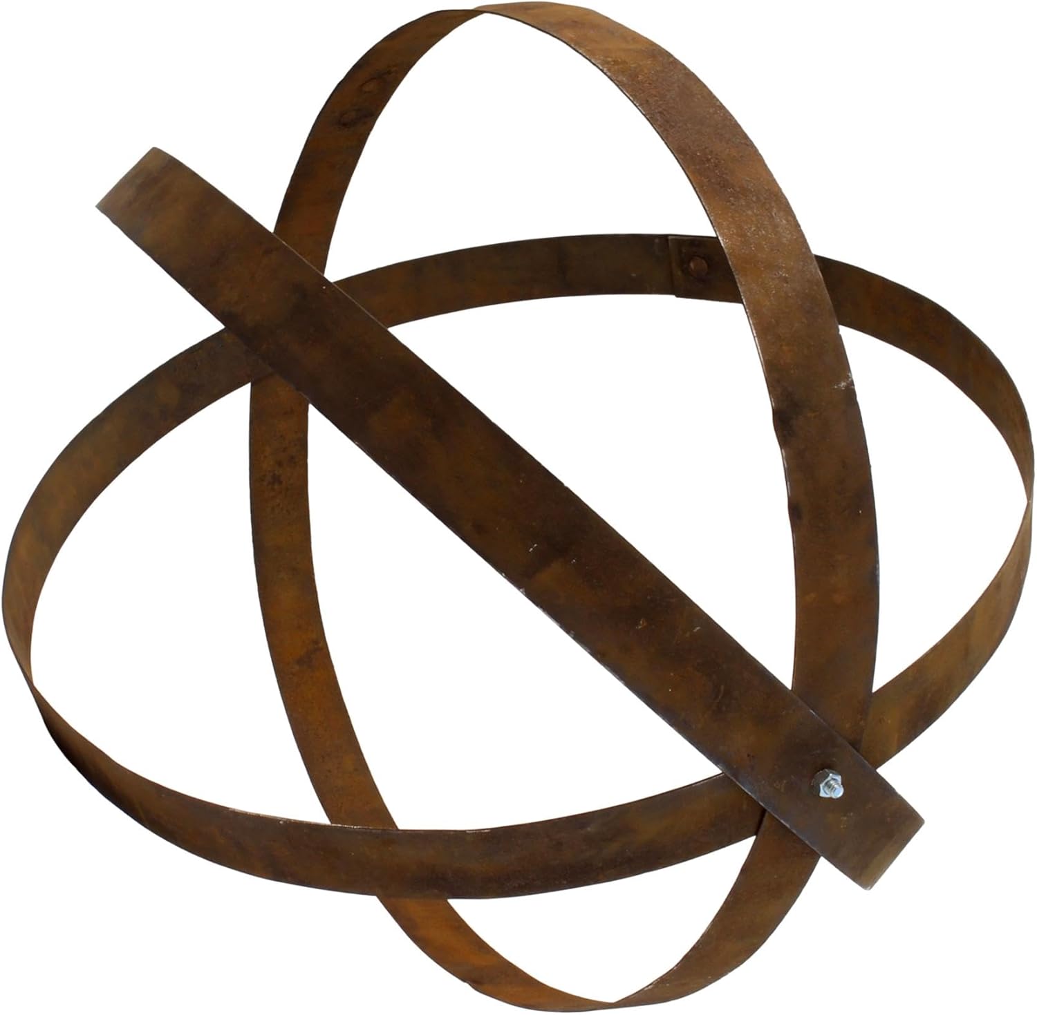 AmishToyBox.com Rustic Hanging Plant Flower Holder, Made with Real Whiskey Barrel Rings, Untreated Metal, Large 3 Ring Planter, Amish-Made