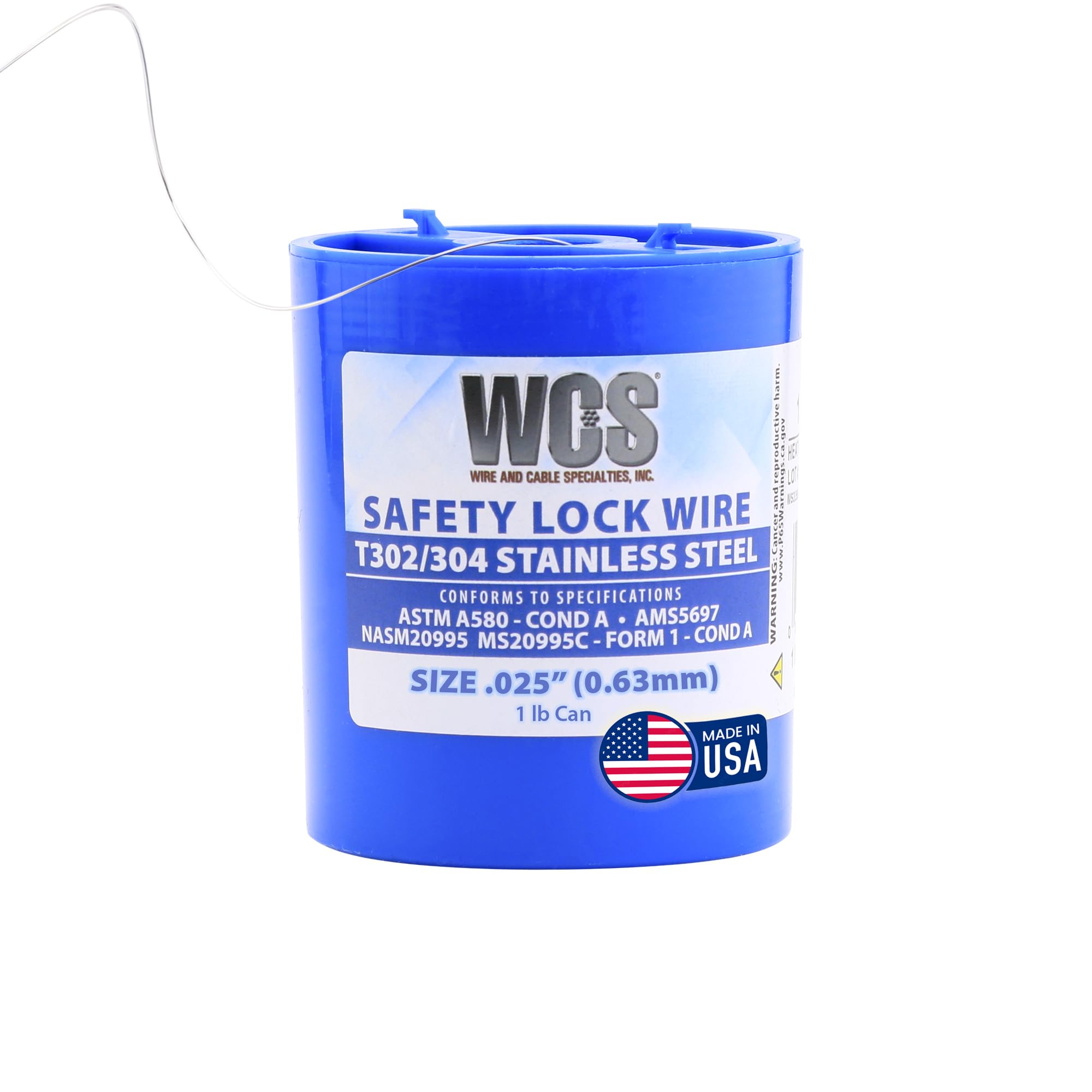 Lock Wire, T302/304 Stainless, NASM20995, MS20995C, ASTM A580 Cond