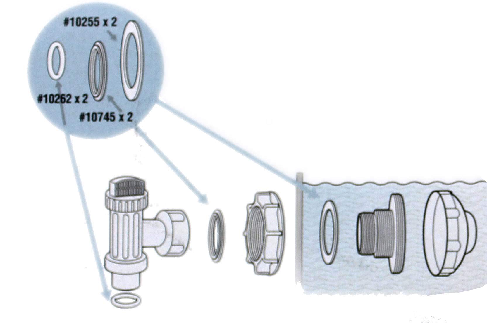 Kit Rondella E Anello Efficient 25076RP Per Piscine Intex Garantisce Un - Foto 7