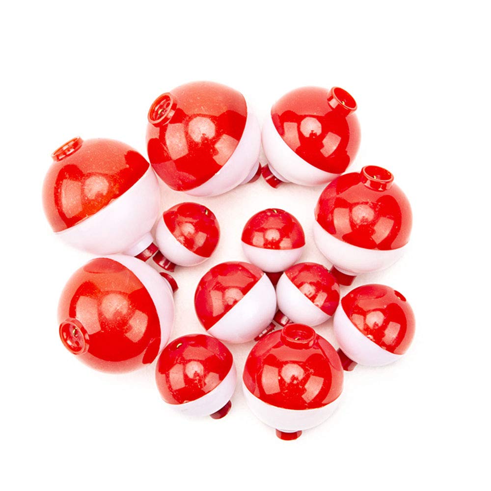 12 galleggianti da pesca galleggianti a pressione, colore: Rosso e bianco