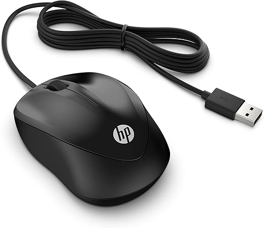 HP - PC Wired Mouse 1000 Cablato, Sensore Preciso, 1200 DPI, 3...