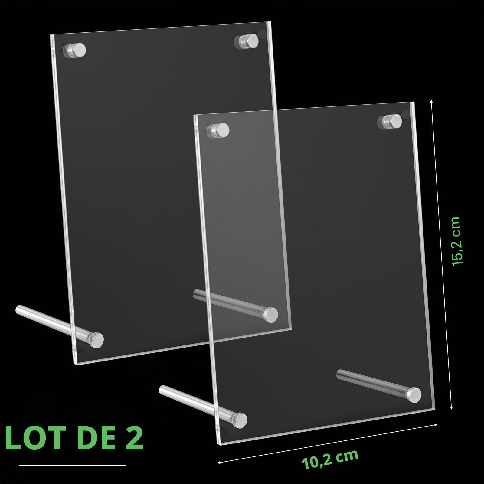 Kevenal Lot de 2 panneaux de code QR, 10,2 x 15,2 cm avec support en métal, support en acrylique pour application de caisse