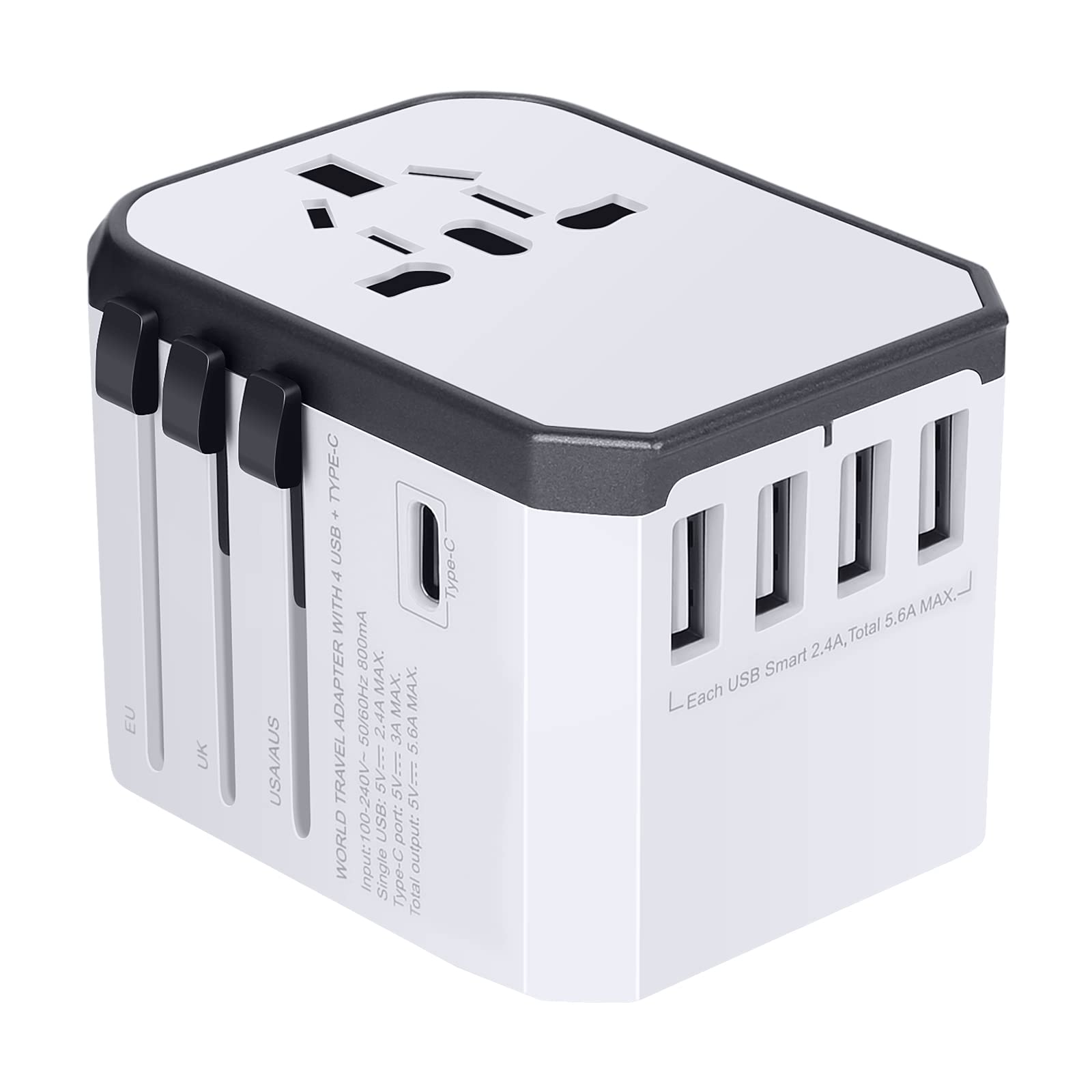 Adattatore Universale Da Viaggio | Presa Multi-regione USA/UK/EU/AUS/CHN, 250V, 10A, 3500W, Compatto E Pieghevole, Per 160 Paesi