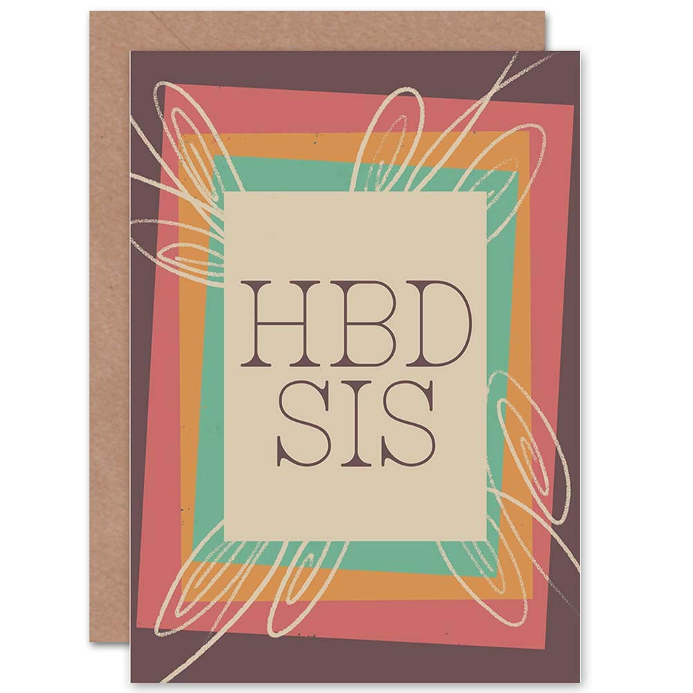 Wee Blue Coo CARD BIRTHDAY HAPPY SISTER TEXT MESSAGE HBD SIS FUN GIFT