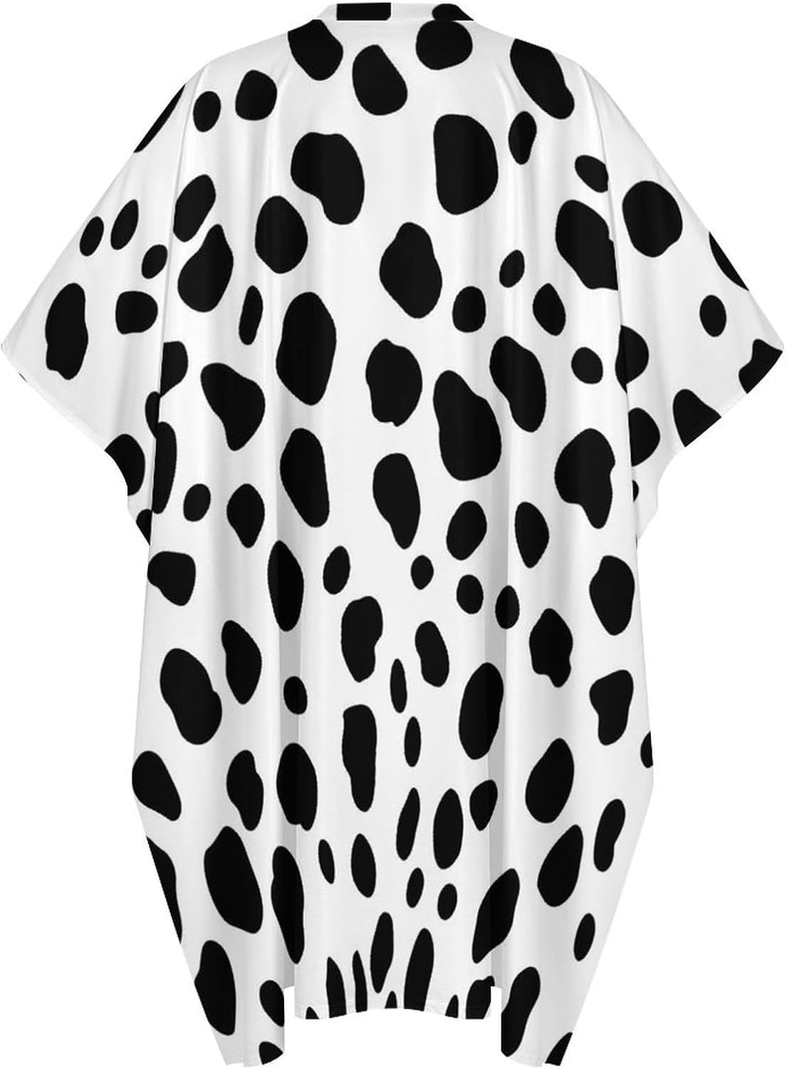Dalmatian White And Black Pattern Men's Kaftan Thobe V-Neck Long Gown Loose Robe