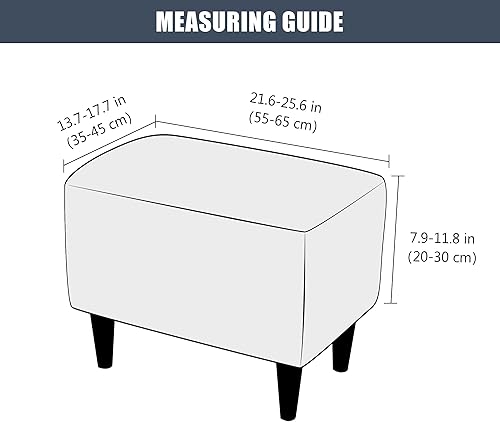 Miniatura 6 de CONRUSER Fundas elásticas para otomanas, fundas otomanas de terciopelo suave, fundas rectangulares pequeñas para taburete de almacenamiento, funda