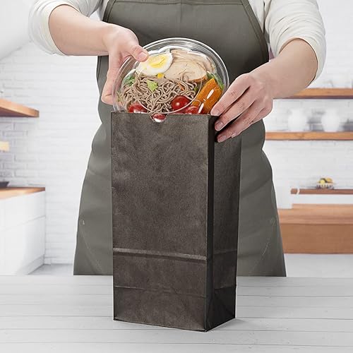 Vista 71 de Restaurantware Bag Tek - Bolsas de almuerzo desechables de 2 libras, 100 bolsas resistentes para llevar, parte inferior plana, ideal para Blanco