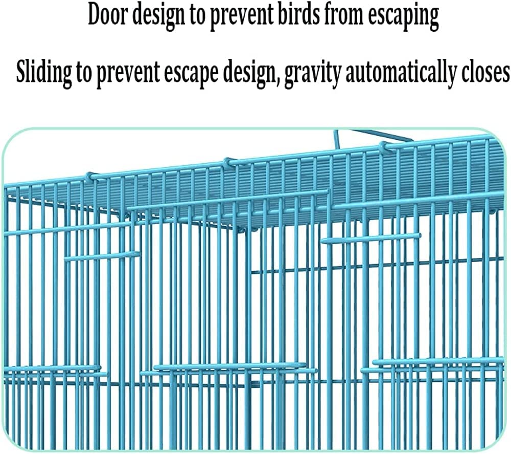 Jaulas para Pájaros De Hierro Forjado, Jaula para Pájaros con Soporte Rodante, Casa para Pájaros De Alta Capacidad, Transportín Cuadrado, Jaulas para Pájaros De Exterior,S