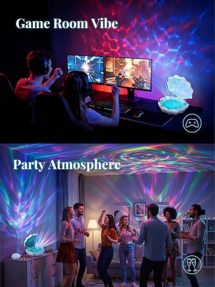 Proyector Shell Light Efecto Onda de Agua Dormitorio