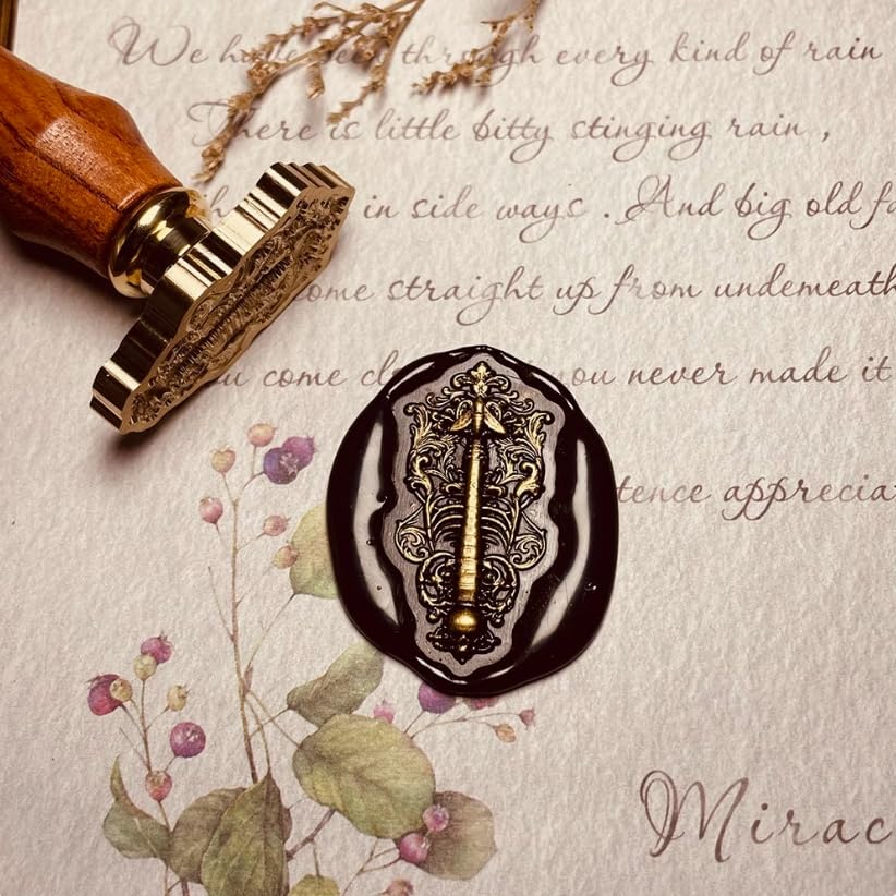 Mceal Wax Seal Stamp 3D Engraved Vintage Wax Stamp for Journals and Heaven & Hell Series - Skeleton