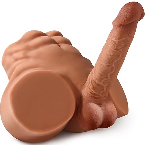 Isskis 6.8LB Male Sex Doll with Dildo, Adult Torso Sex Doll Toys with 7.08in Huge Dildos for Women Masturbation, Unisex Masturbator Sex Toy with Penis Tight Anal for Gay Les Men Couple - 6.8 LB