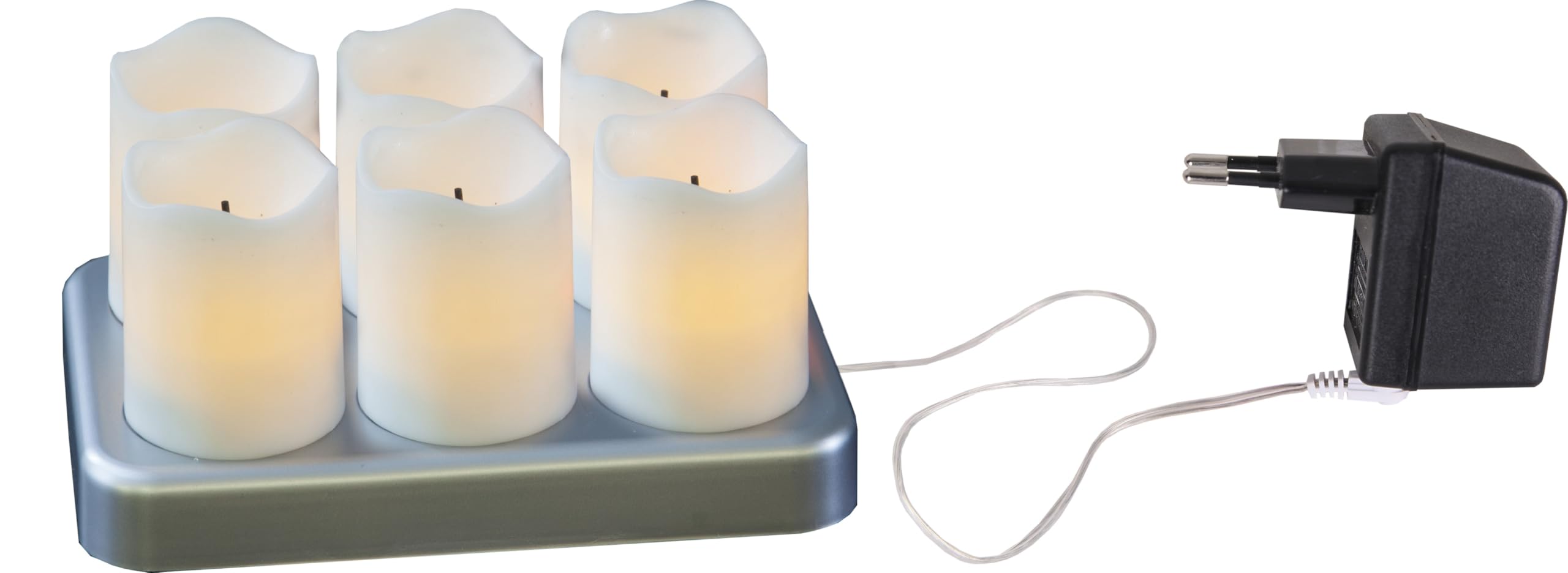 Chargeme - Juego de 6 velas LED con estación de carga (velas)