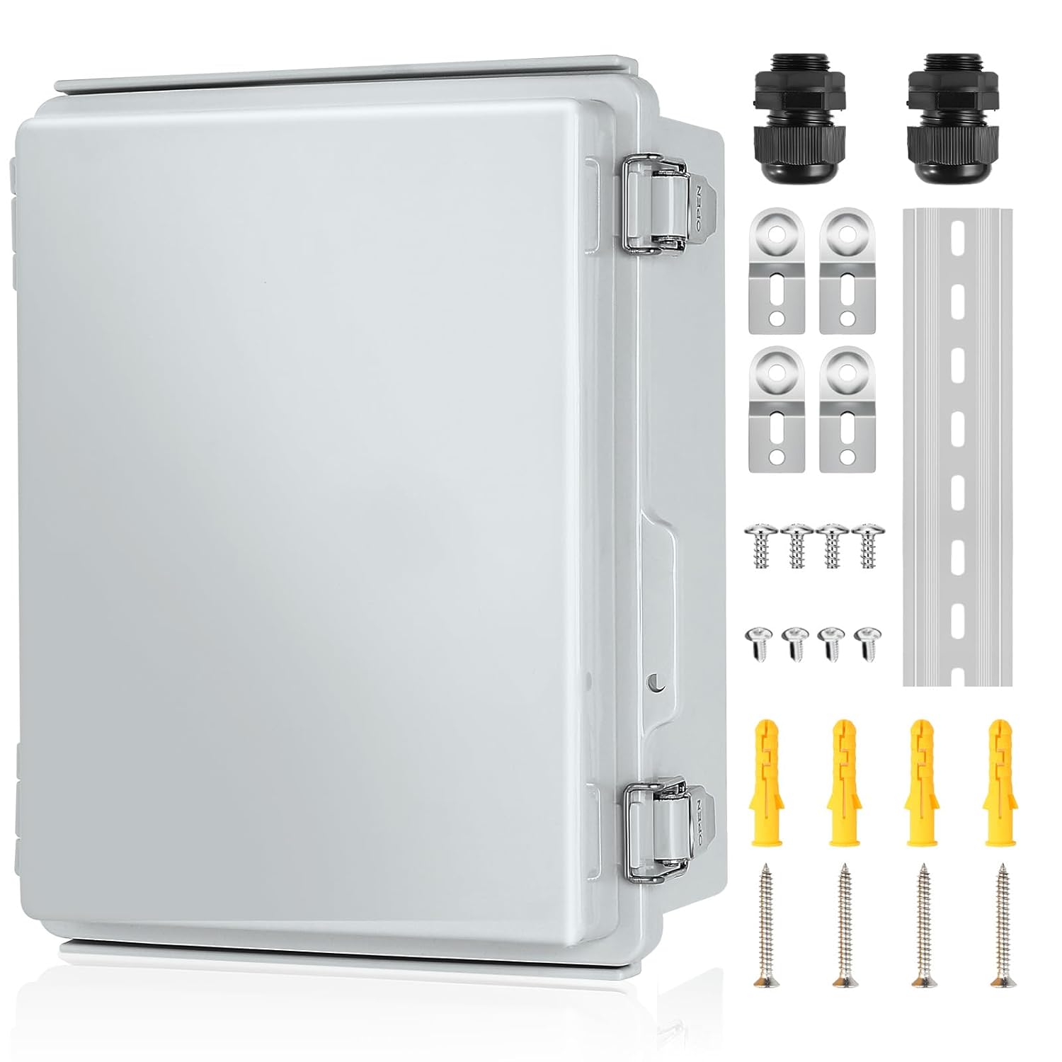 TOTUFY IP54 Outdoor Electrical Box Waterproof (12.6 x 8.3 x 5.2 inch) + IP67 ABS Plastic Junction Box for Electronics Project WiFi,(8.7''x6.7''x4.3)