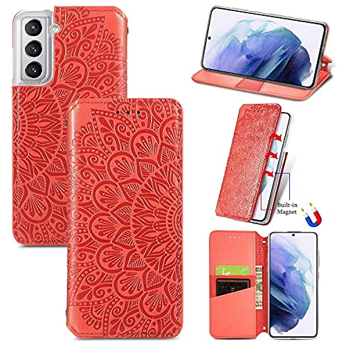 Coque Samsung S21 Plus mandala rouge König Design pour sublimer votre look en soirée