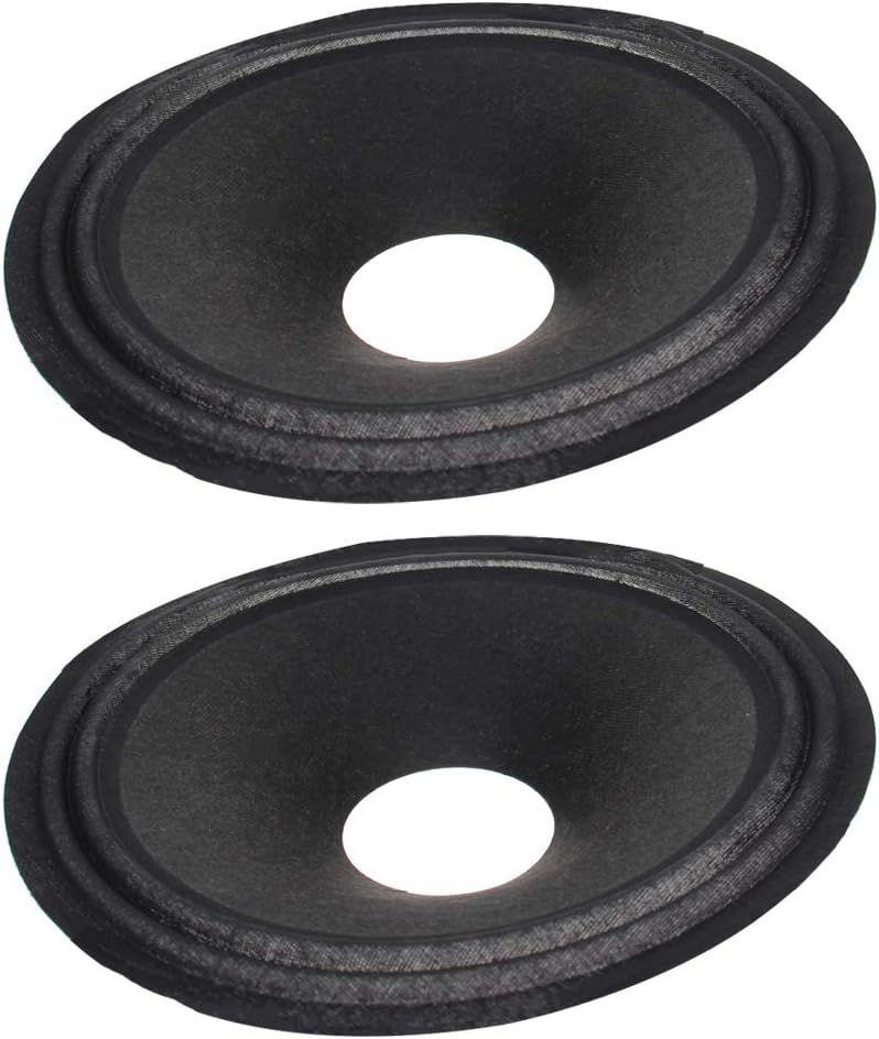 Heyiarbeit 10 inches Paper Speaker Cone Subwoofer Cones Drum Paper 2.6 inches Inner Diameter with Rubber Surround 2Pcs