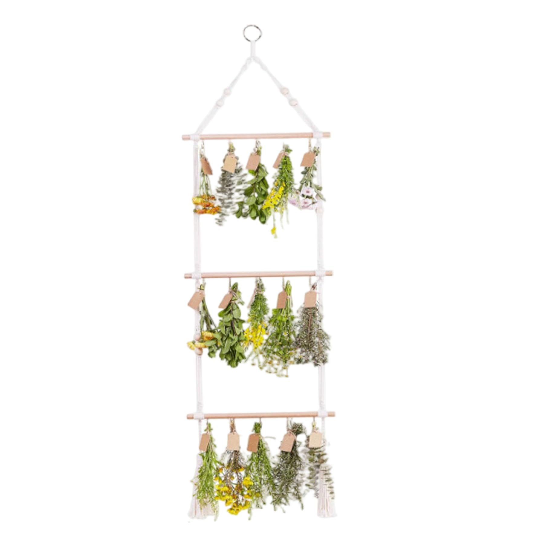 Xdyyjrasa Herb Drying Rack, 48x14 Inch 3 Tier Hanging Dryer with 15 Hooks