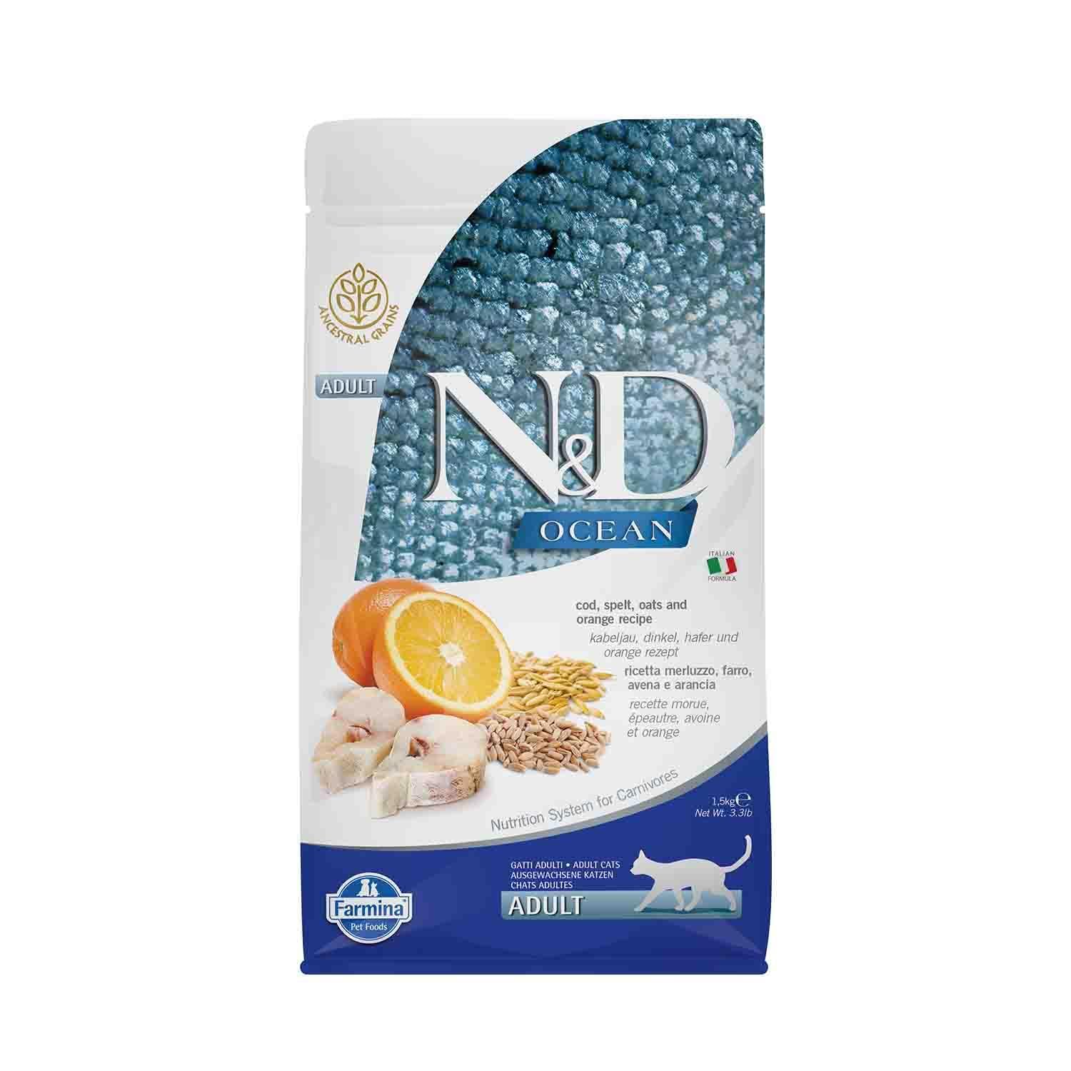 Farmina Pet Food N&D Ocean croquette pour chat 1,5 kg Adulte Morue