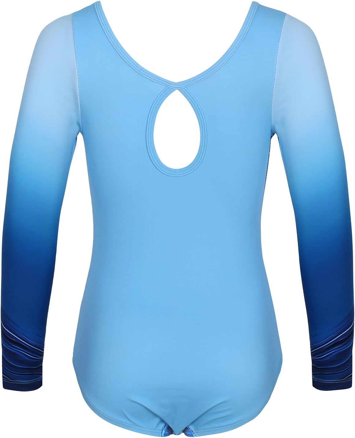 Gymnastics Leotards for Girls With Shorts Sparkly Ballet Dance Long Printed Sleeve Outfit - Image 4