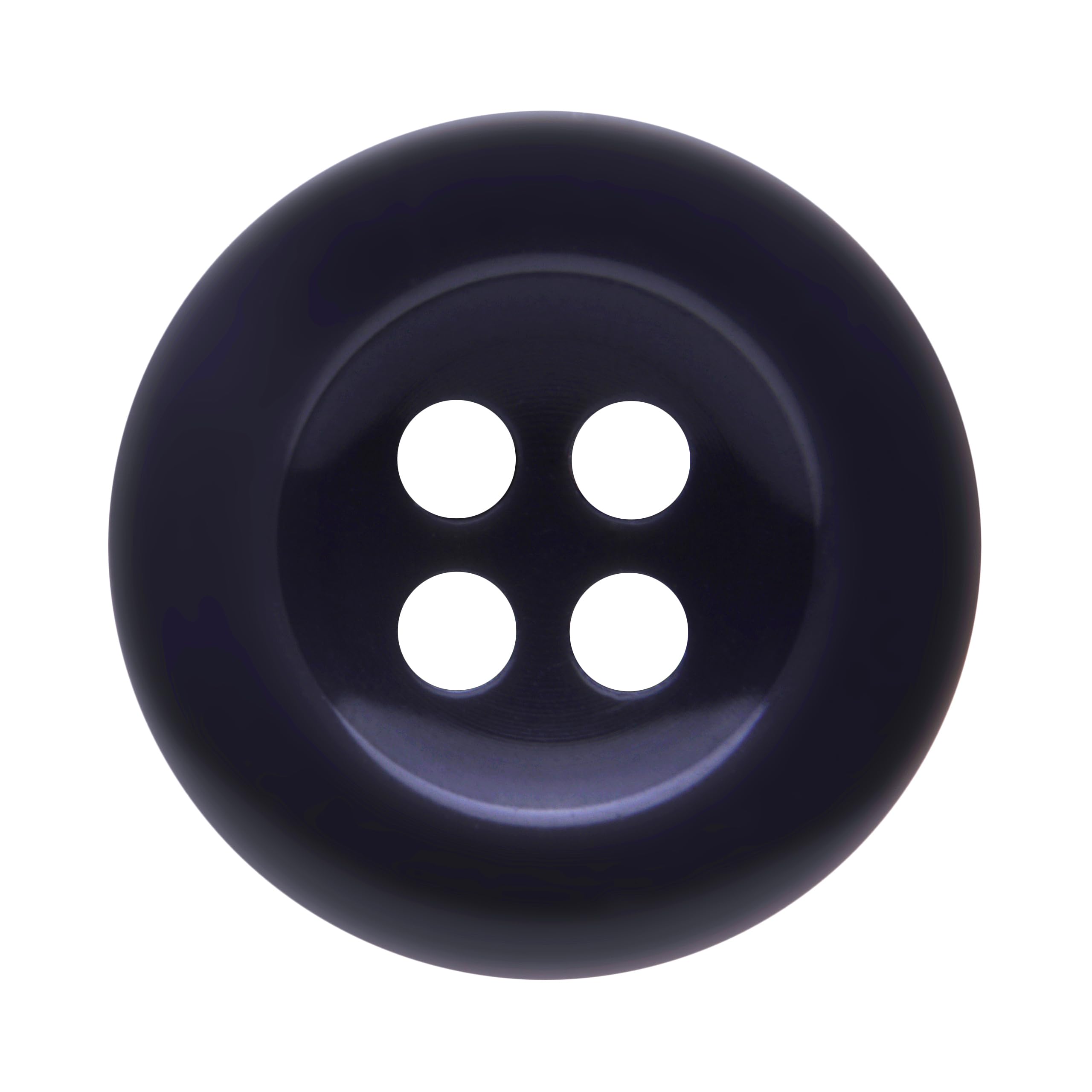 Pack of 6 Dark Blue 17mm Round Sew On Plastic Buttons for Trousers with Braces Suits Skirts Domed 4 Holes 27 Ligne - Image 2
