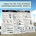 Nautical Knots Quick Reference Chart - Guide to 21 Sailing and Boating Knots on 8.5