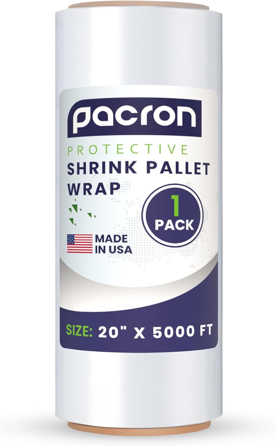 Stretch Film Machine Wrap – 20" x 5000FT, 80 Gauge – Industrial Heavy-Duty Clear Shrink Wrap for Pallets, Packing, Shipping, and Moving – Tear-Resistant & High-Clarity Film (1 Roll)