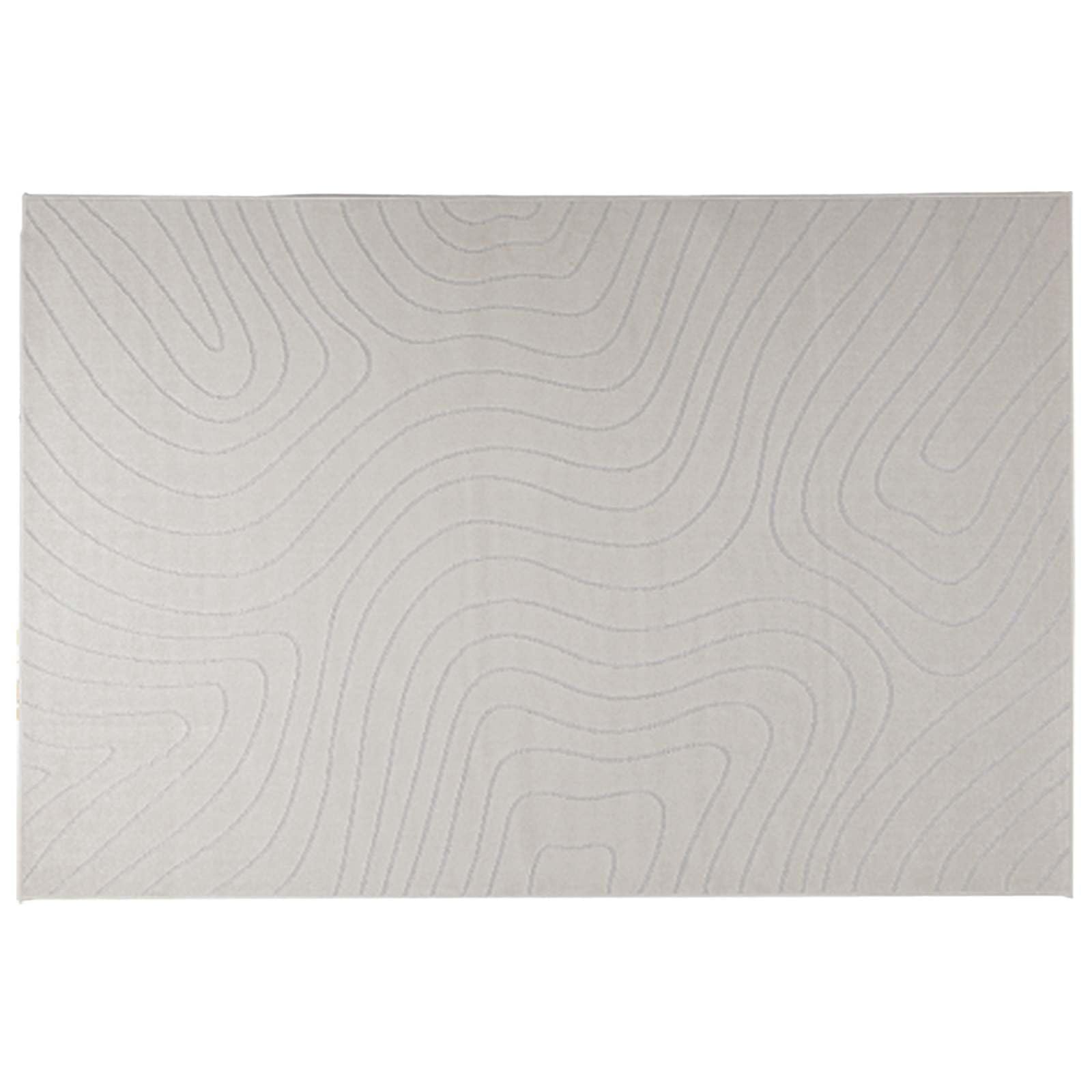 Tapis en polyester antidérapant lavable en machine grand tapis de salon moderne crème 280x200