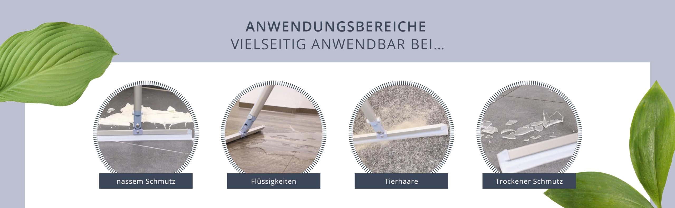 Ha-Ra ERA Universal-Abzieher mit Teleskop-Stiel I Besen und Abzieher in einem I höhenverstellbarer Stiel I vielseitig anwendbar I mit austauschbarer Gummilippe I streifenfreie Reinigung