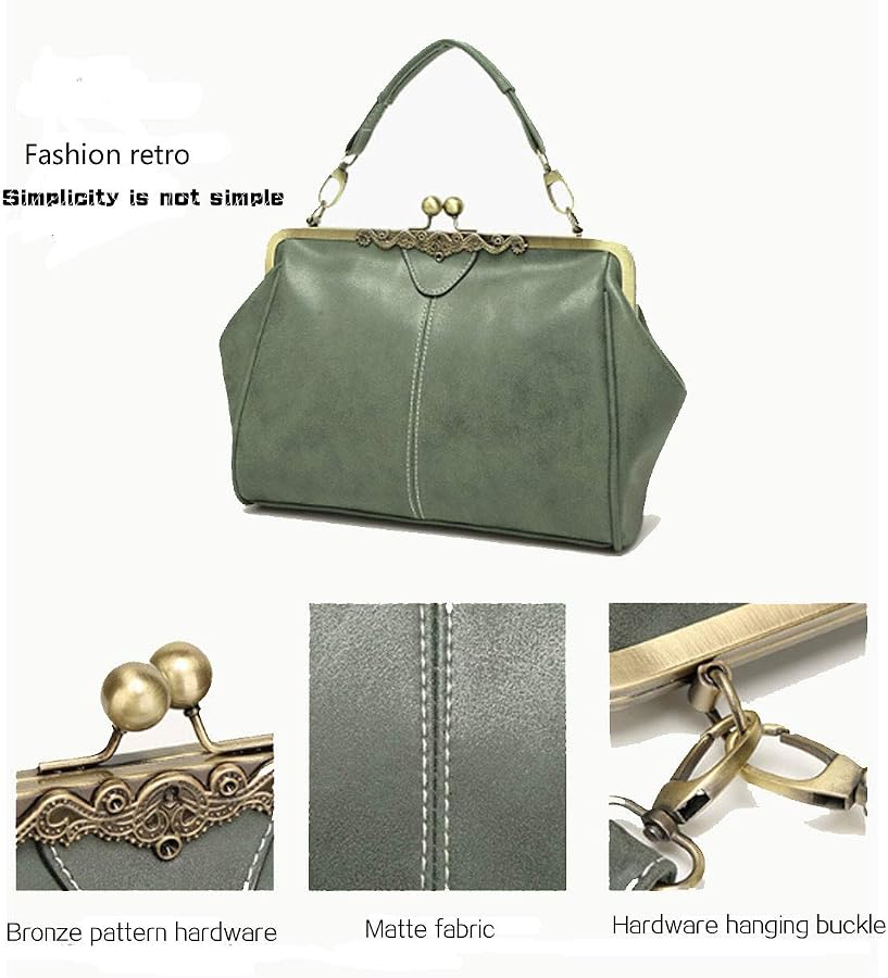 FLO-MOTOR Women Retro Hollow Matte PU Leather Handbag Multiple