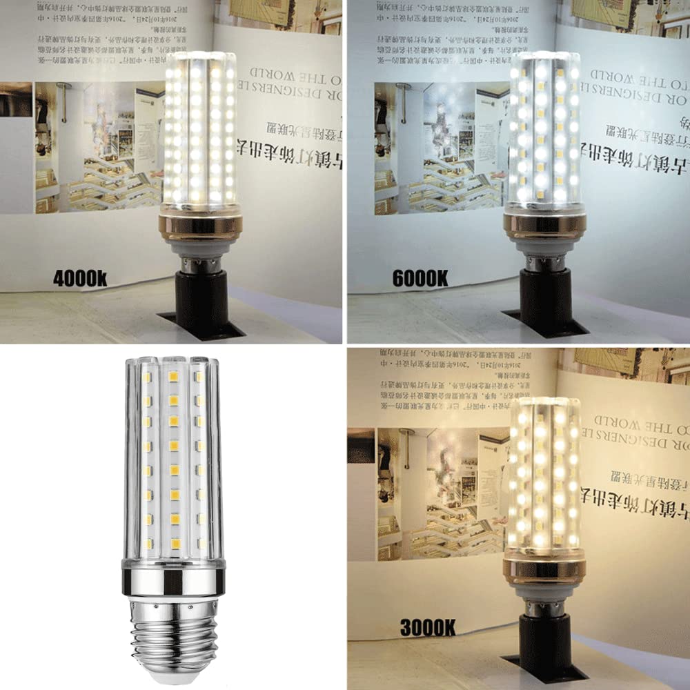 12 W 20 W 24 W 3000 K Warmweiß 6000 K Tageslichtweiß, 1000–2000 Lumen, E27-Sockel, Nicht dimmbar, LED-Maisglühbirne, Standardersatz, 10er-Pack (Silber)