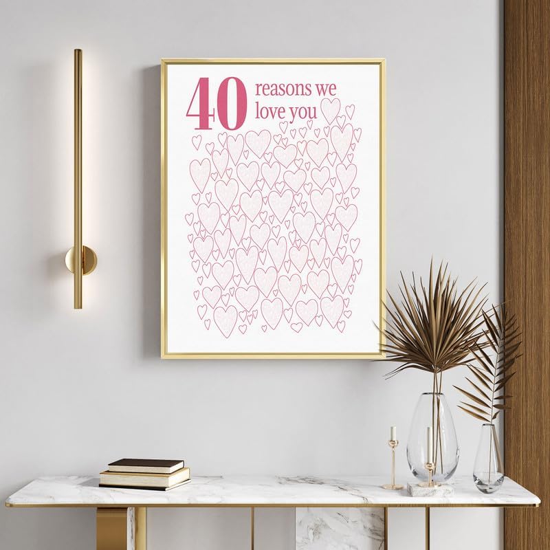 Miniatura 2 de Póster de 40 razones por las que te amamos, lienzo para regalo de cumpleaños 40, gran decoración de 40 aniversario o 40 cumpleaños, regalos de