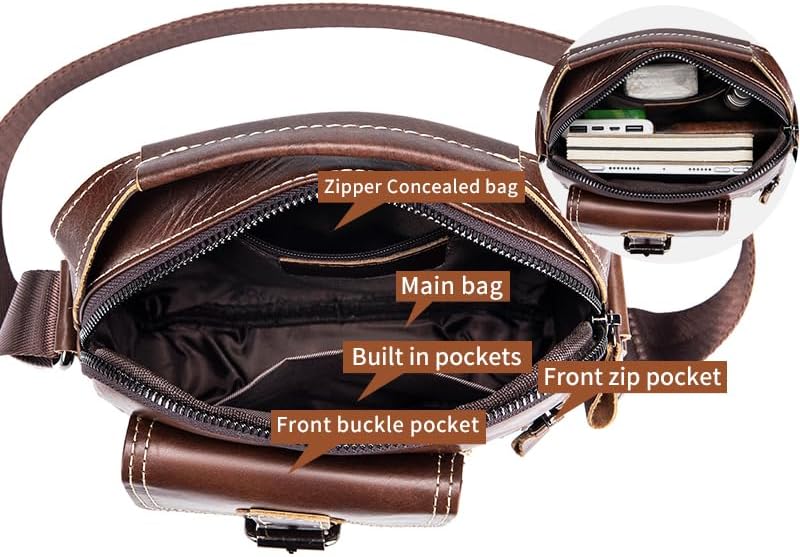 Men's Leather Crossbody Bag - Stylish & Functional Daily Companion - Image 7