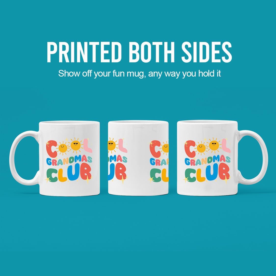 Cool Grandma Club Grandma Gifts From Granddaughter Grandson Husband Daughter Son Mothers Day Grandmother Abuela Ceramic Mug 11 oz White - Image 3