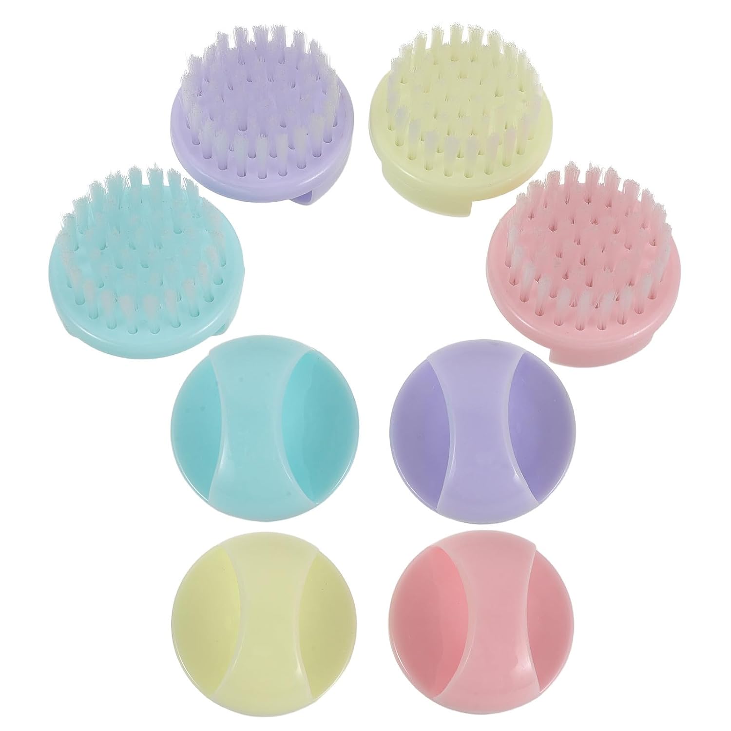 8pcs Manicure Cleaning Brush with Soft Nylon Bristles Small Portable Plastic Nail Scrubbing Brush for Effective Dust Removal for At-home DIY Nail Care Size 3.5x4 Cm