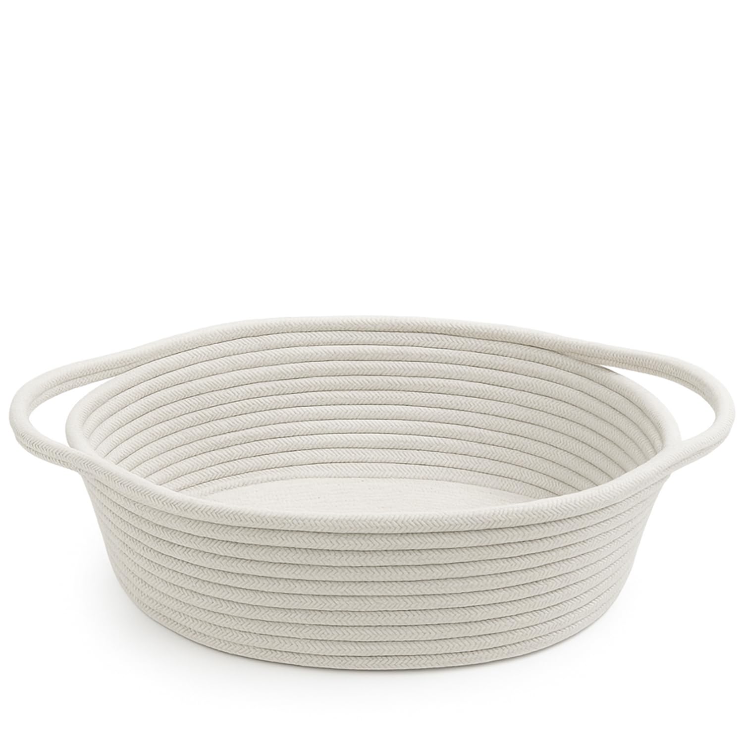 GiftExpress White Woven Easter Basket - 13" x 8" x 5" Cotton Rope Organizing Baskets with Handle for Baby Items or Cat & Dog Toys - Cute Soft Gift