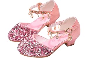 Girls Pink Sequined Dress Pumps: Sparkle with Confidence