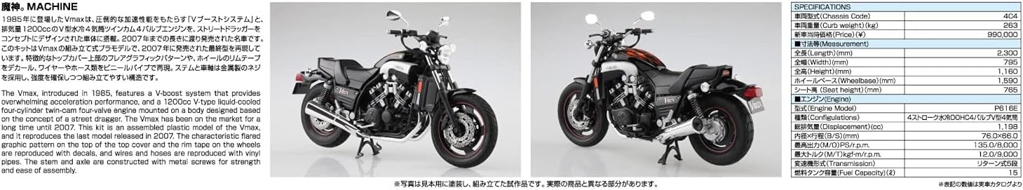 Aoshima Yamaha 4C4 Vmax ’07 1:12 Scale Model Kit