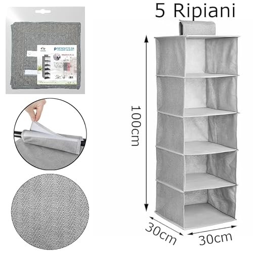 Oceano Hängeorganizer, Kleiderschrank, Regale, Ankleidezimmer, faltbar, platzsparend, Regal, Hut, Socken, Schuhe, Unterwäsche, Handtücher, Zubehör (4 Ebenen)