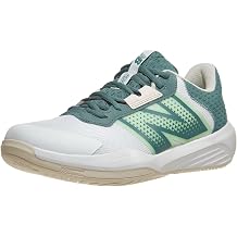 New Balance Men's 696 V6 Hard Court Tennis Shoe, White/Green, 7