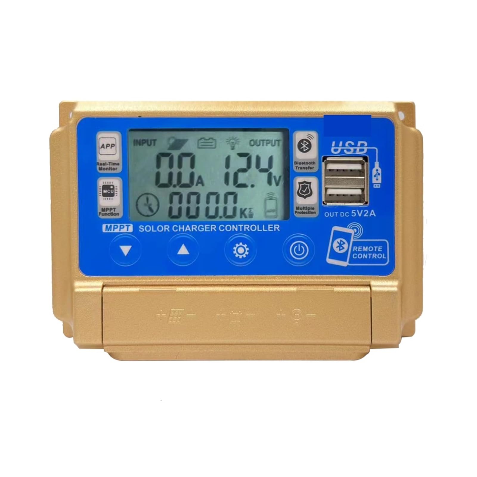 CUDTAPI MPPT 30A Solar Charge Controller 12V 24V Auto GEL,FLD,Lithium Battery Charging Regulator With LCD,Dual USB,APP Communication(Onecolor)