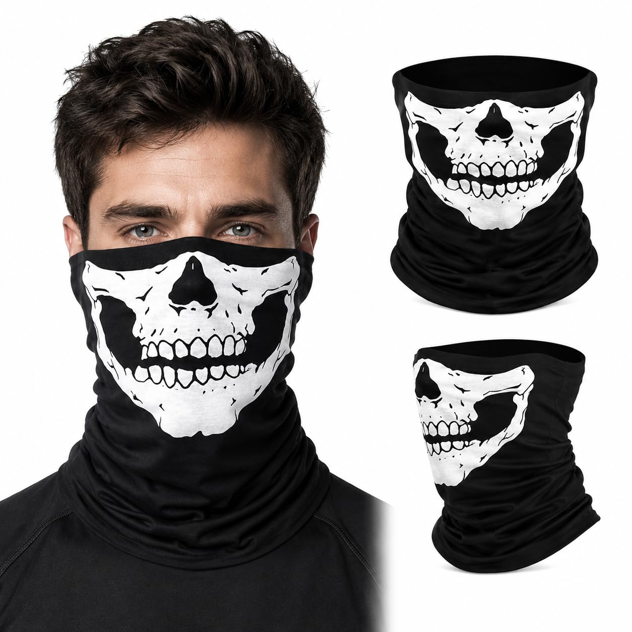 4 szt. maska z czaszką ocieplacz maska nakrycie głowy bandana maska na Halloween kominiarka oddychające maski na twarz komin na szyję szalik na motocykl