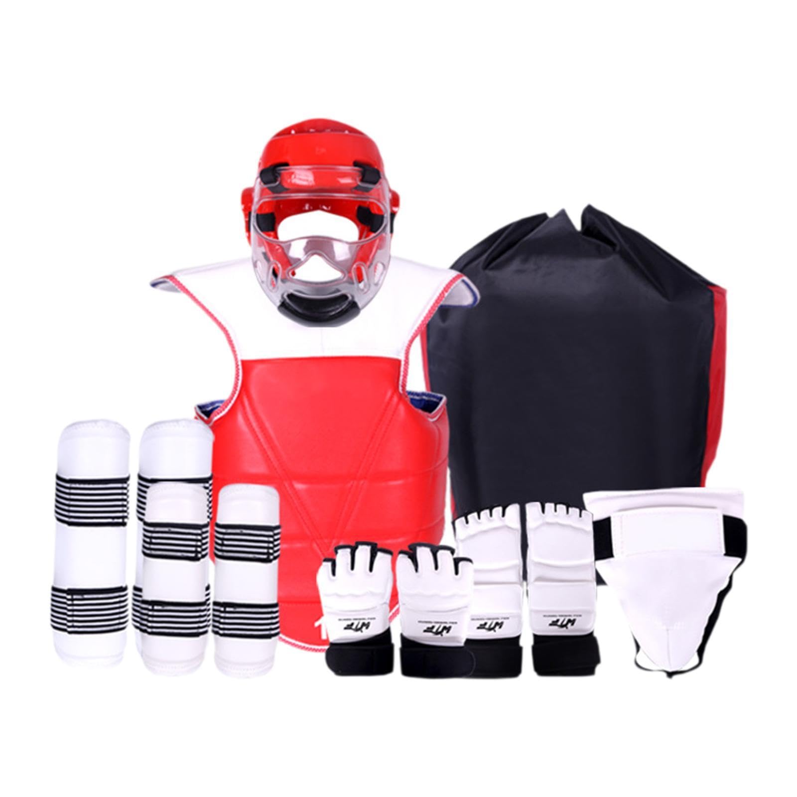 KESOTO 8pcs Taekwondo Splitting Gear Set Boxing Headgear Body Arm Protector