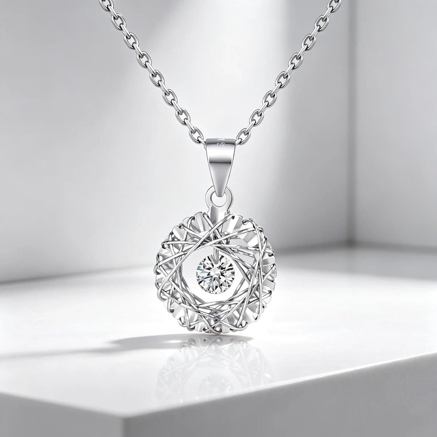 925 Sterling Silver Hand Woven Sunburst Pattern Necklace image 3