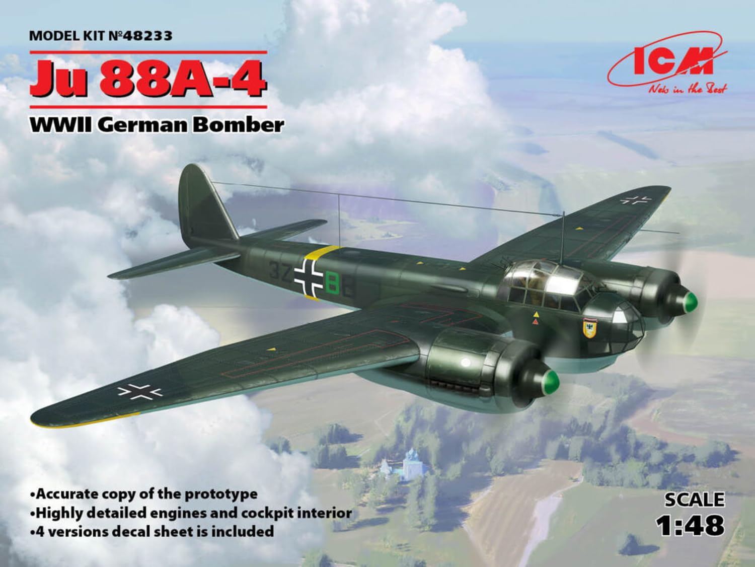 Amazon.com: ICM Models 1/48 Junkers Ju 88A-4 Model Kit : Arts