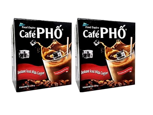Cafe Pho - Mezcla de café instantáneo vietnamita 3 en 1, café con leche helada, café Sua Da, paquetes de café de una sola porción, caja de 9 sobres,